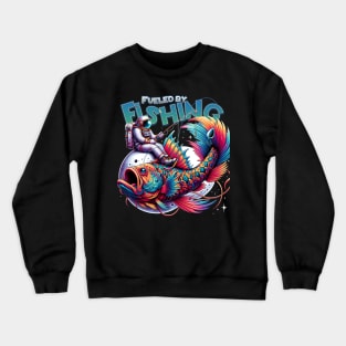 Astronaut Fishing in Space - Colorful Cosmic Father's Day Gift Crewneck Sweatshirt